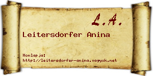 Leitersdorfer Anina névjegykártya